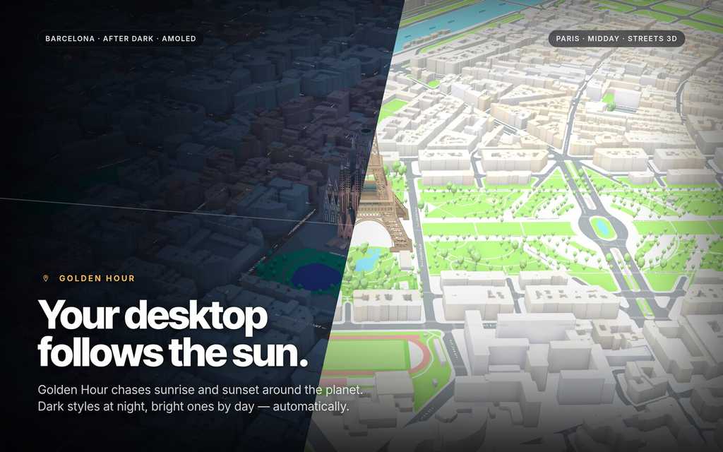 Cartogram following the sun — your desktop resting wherever the light is best Cartogram following the sun — your desktop resting wherever the light is best