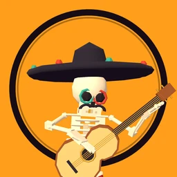 Mariachi Rumble icon: a skeleton mariachi in a sombrero with a guitar